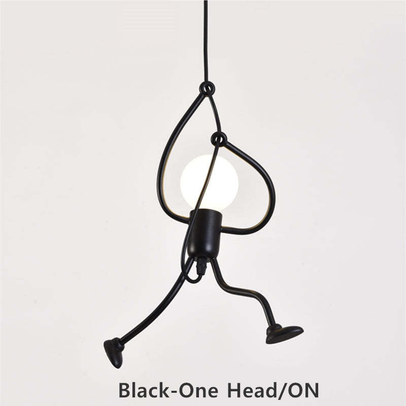 Superhero Silhouette Metal Pendant Light with Adjustable Cable & LED Bulbs | Thomler
