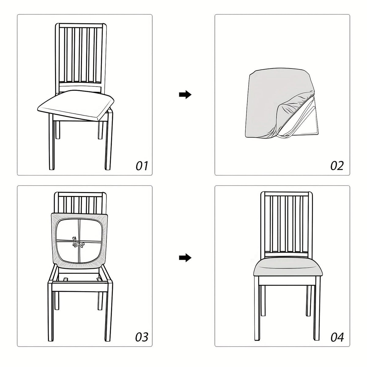 Stretch Dining Chair Slipcover Set – Removable Washable Seat Protectors for Kitchen & Dining Room Chairs, Spandex Furniture Covers for | Thomler