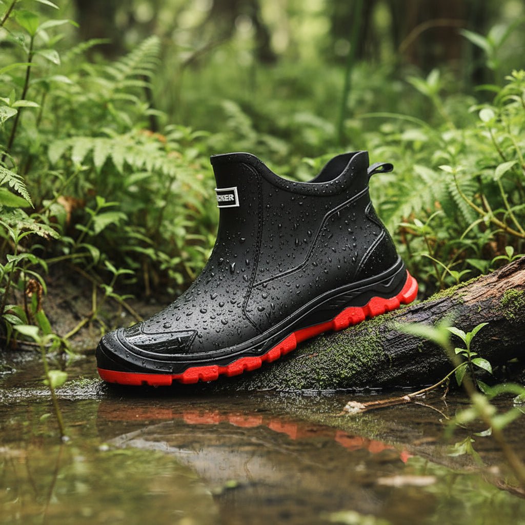 Waterproof Ankle Rain Boots with Slip-Resistant Tread for Mud, Camping & Fishing | Thomler