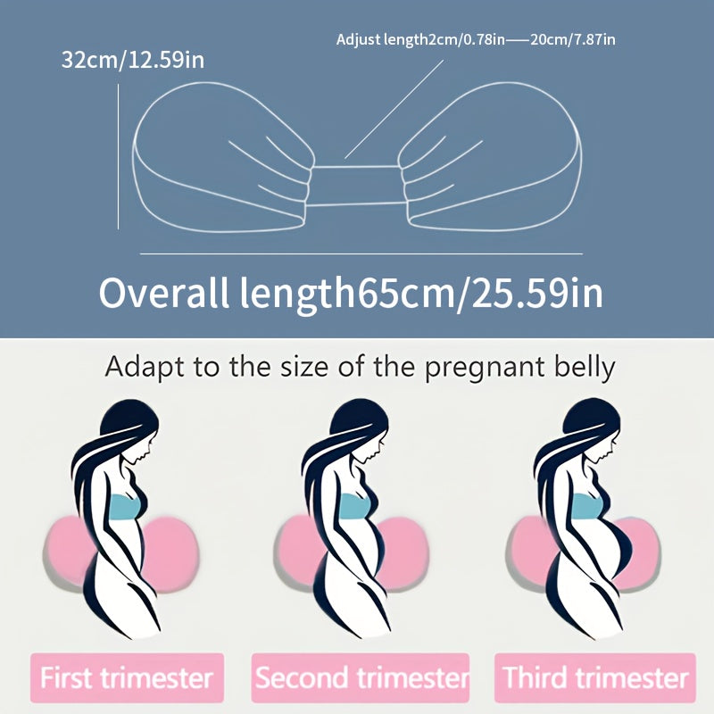 Pregnancy Body Pillow with Adjustable Belly Support Strap for Side & Back Sleepers – Relief Cushion for Expecting Mothers & Nursing | Thomler