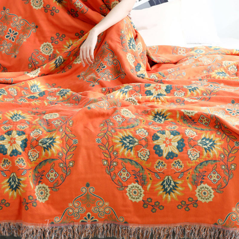 Reversible Cotton Quilt Lightweight Floral Bedspread for All Seasons Queen King Full Size Breathable Coverlet | Thomler