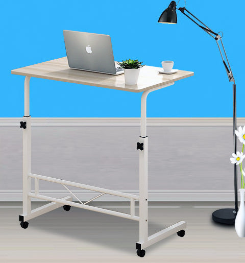 Laptop Table Steel Frame 60.0 cm x 40.0 cm Mobile Home Office Bedside Adjustable Height 70.0–88.0 cm Rolling Desk | Thomler