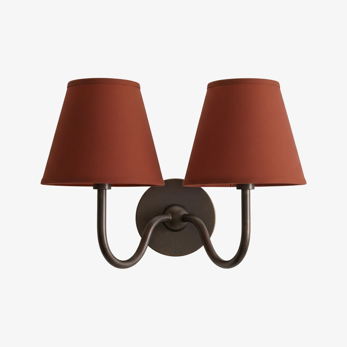 Brass Sconce with Fabric Drum Shade – 1 or 2 Light Hardwired Fixture for Bedroom, Hallway & Living Room | Thomler