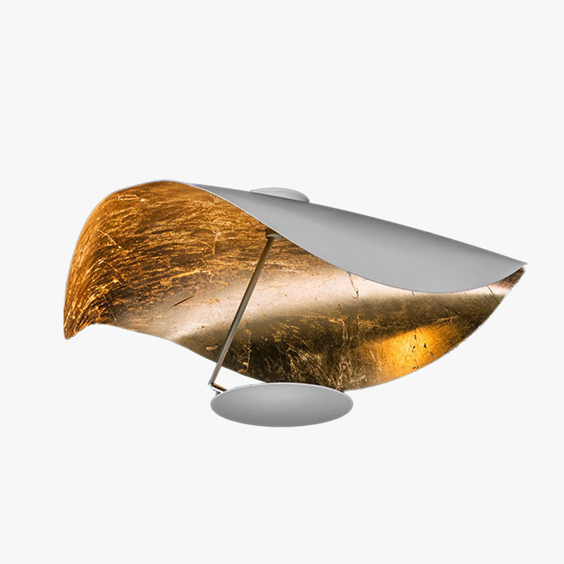 Contemporary Leaf-Motif Flush Mount Ceiling Light Metal Fixture Black Gold White Finish for Living Room Bedroom Dining Room Modern Home | Thomler