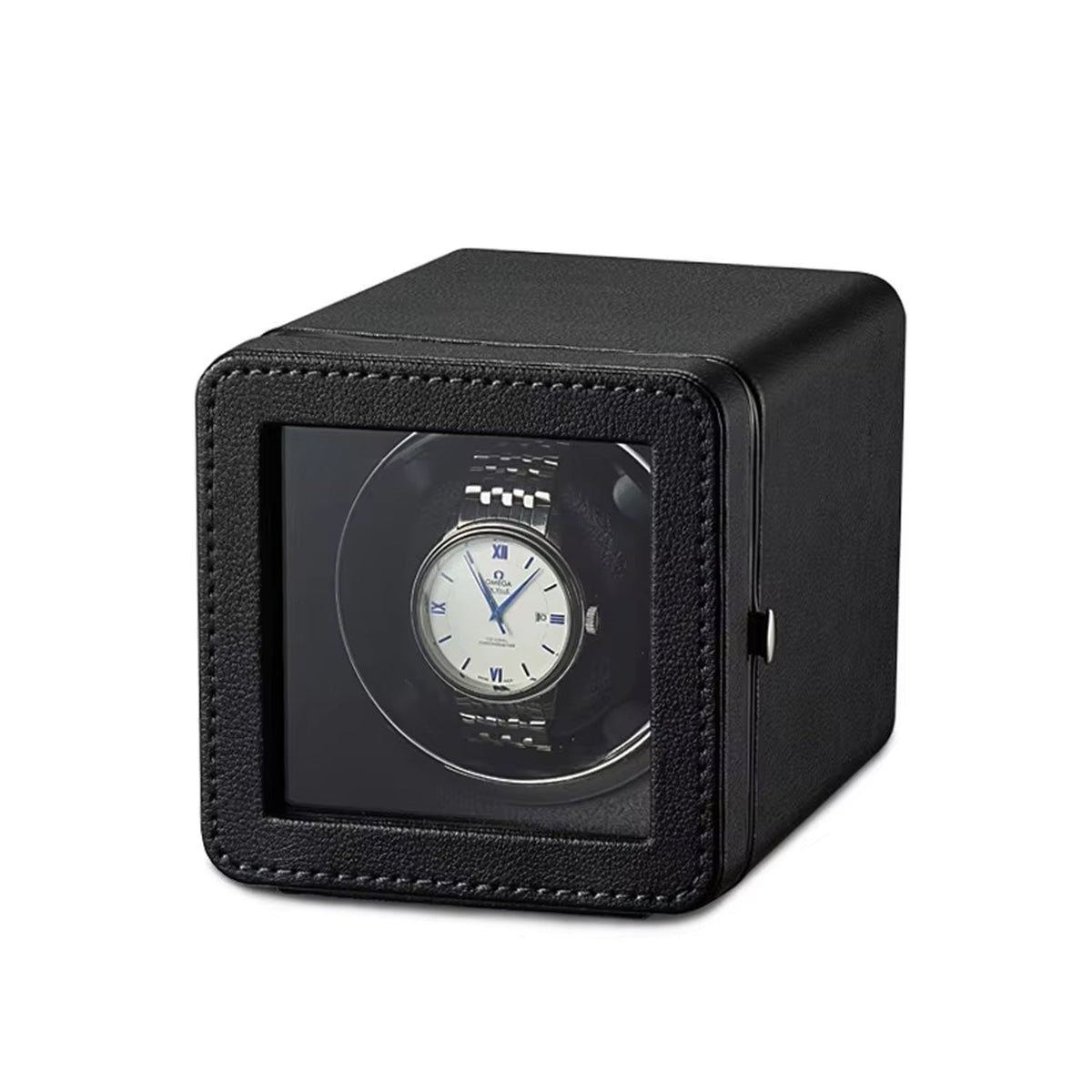 Single Watch Winder Case with 5 Rotation Modes, LED Display & Quiet Motor for Automatic Timepieces | Thomler