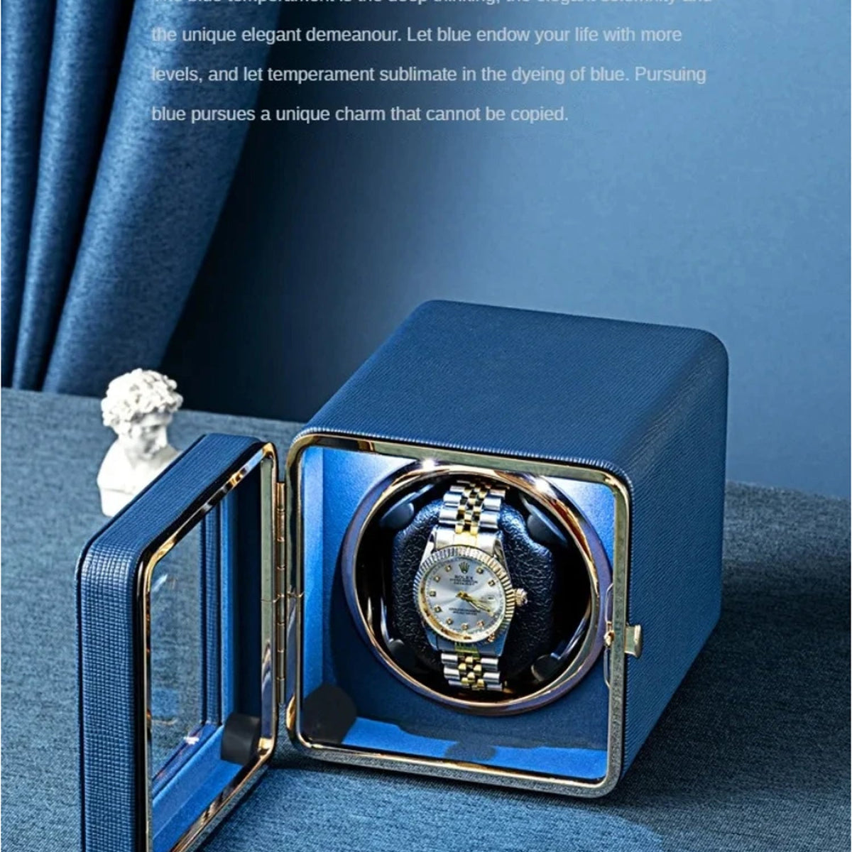 Single Watch Winder Case with 5 Rotation Modes, LED Display & Quiet Motor for Automatic Timepieces | Thomler