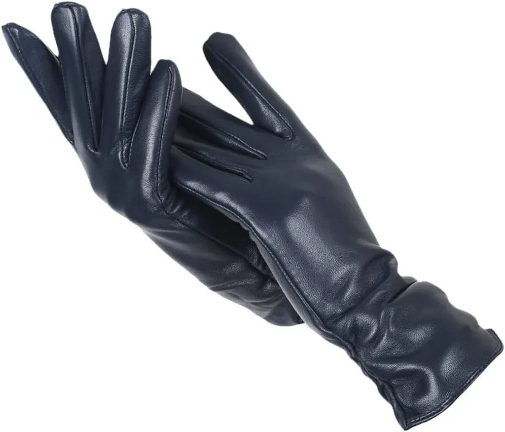 Women's Genuine Leather Gloves with Wool Lining – Cold-Weather Hand Protection for Winter – Touchscreen Compatible Sheepskin Driving Gloves | Thomler