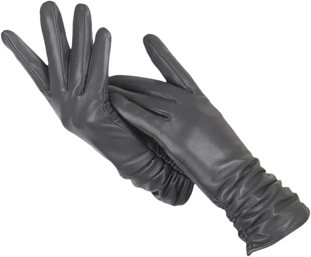 Women's Genuine Leather Gloves with Wool Lining – Cold-Weather Hand Protection for Winter – Touchscreen Compatible Sheepskin Driving Gloves | Thomler