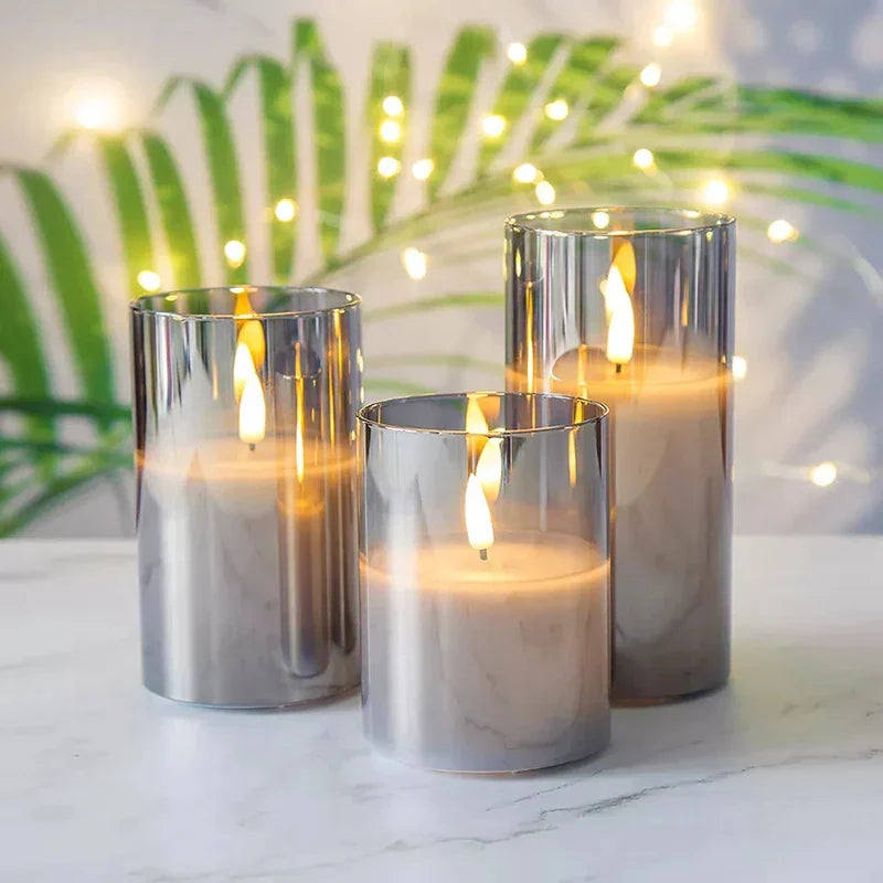 Flameless LED Pillar Candles with Remote Control & Timer – 3-Piece Set, Realistic Flickering Flame Effect for Living Room, Bedroom, Dining | Thomler