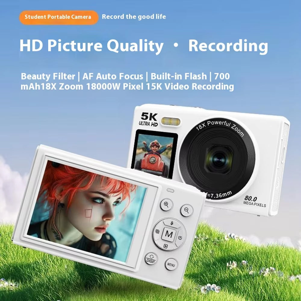 Dual-Screen Vlogging Camera with UHD Video Recording & Autofocus | 13MP Sensor & 18x Zoom | Wireless Connectivity for Content Creators & | Thomler