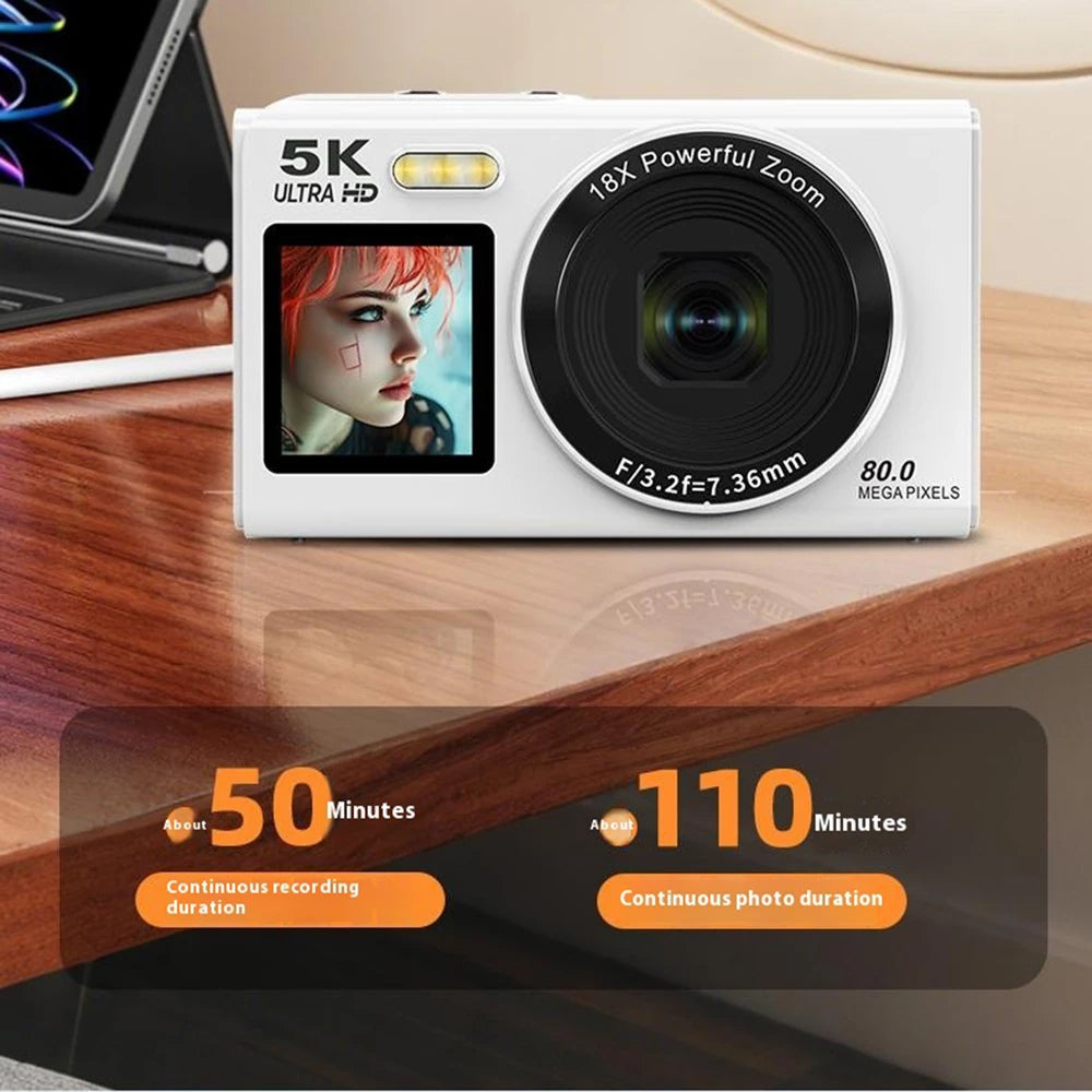 Dual-Screen Vlogging Camera with UHD Video Recording & Autofocus | 13MP Sensor & 18x Zoom | Wireless Connectivity for Content Creators & | Thomler