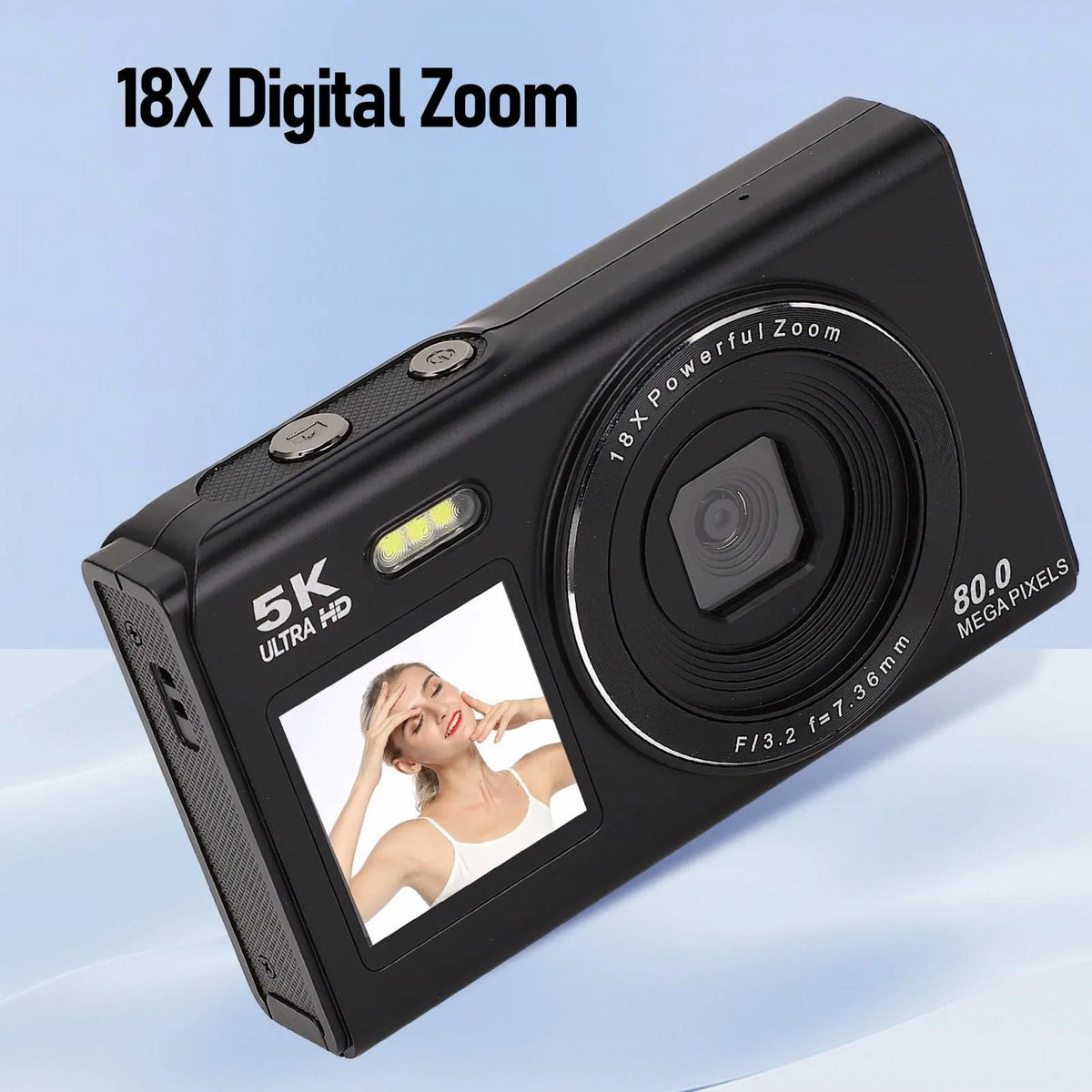 Dual-Screen Vlogging Camera with UHD Video Recording & Autofocus | 13MP Sensor & 18x Zoom | Wireless Connectivity for Content Creators & | Thomler