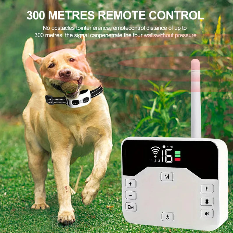 Wireless Dog Fence & Training Collar 2-in-1 System - Rechargeable Pet Containment with Adjustable Boundary up to 984 Feet - Waterproof | Thomler