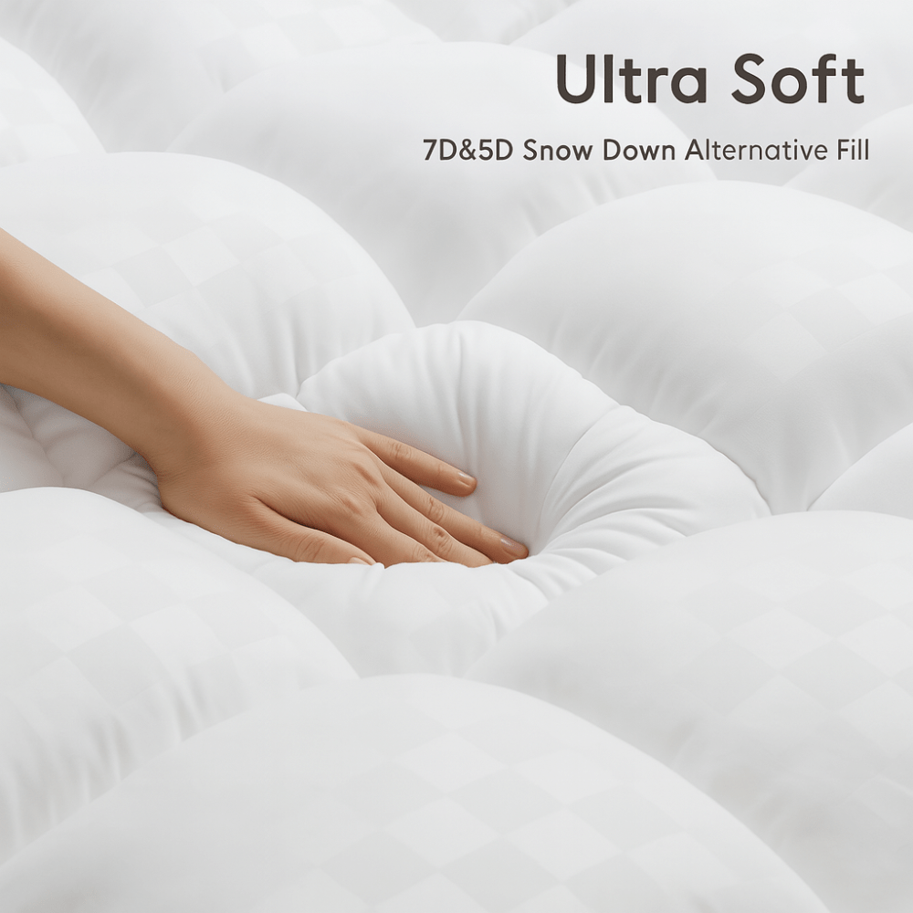 Memory Foam Mattress Pad with Temperature-Regulating Gel Layer for Back Support & Cool Sleep | Thomler