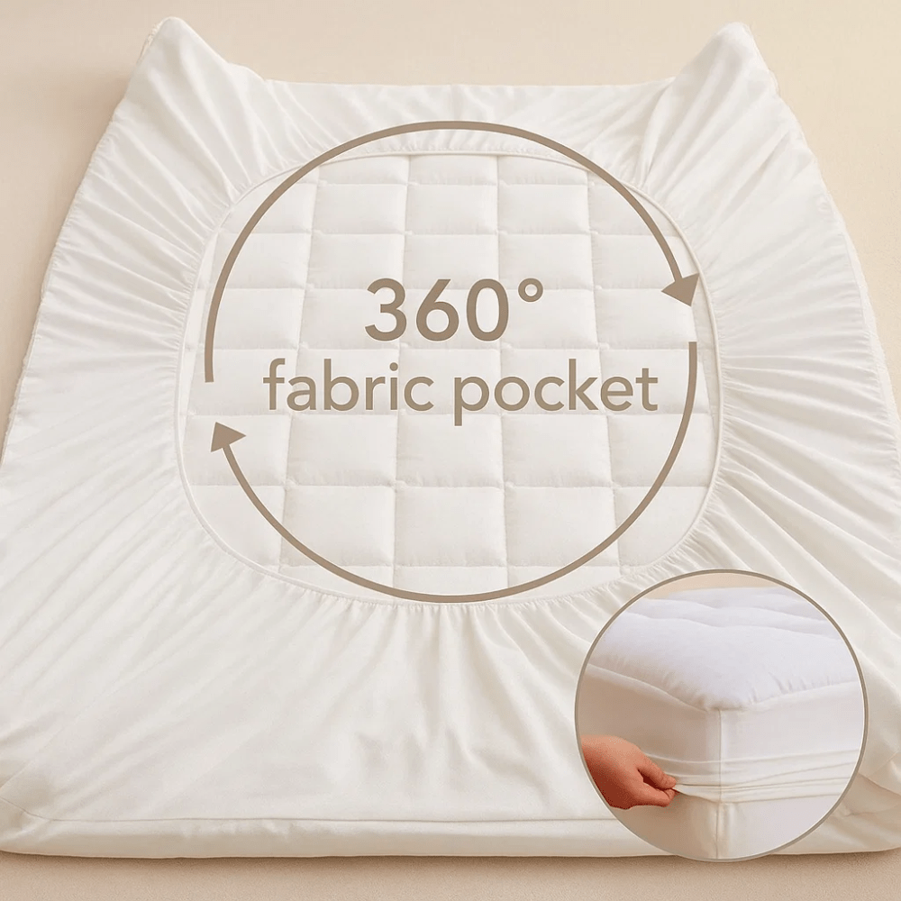 Memory Foam Mattress Pad with Temperature-Regulating Gel Layer for Back Support & Cool Sleep | Thomler