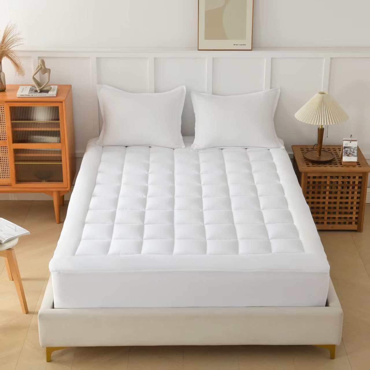Memory Foam Mattress Pad with Temperature-Regulating Gel Layer for Back Support & Cool Sleep | Thomler