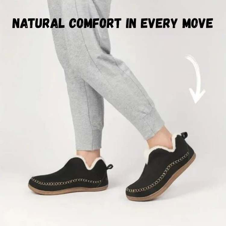 Women's Orthopedic House Slippers with Arch Support – Warm Fuzzy Indoor Outdoor Slip-On Shoes for Plantar Fasciitis | Thomler