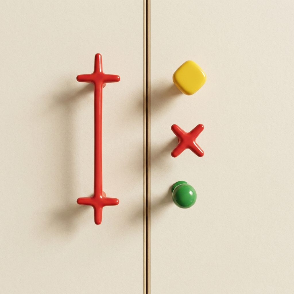 Rounded Cross-Shaped Cabinet Pull & Knob Set – Modern Colorful Drawer Hardware for Kitchen Cupboards, Dresser Handles, Furniture Knobs & | Thomler