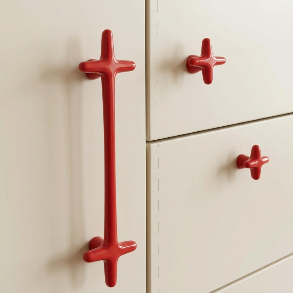 Rounded Cross-Shaped Cabinet Pull & Knob Set – Modern Colorful Drawer Hardware for Kitchen Cupboards, Dresser Handles, Furniture Knobs & | Thomler