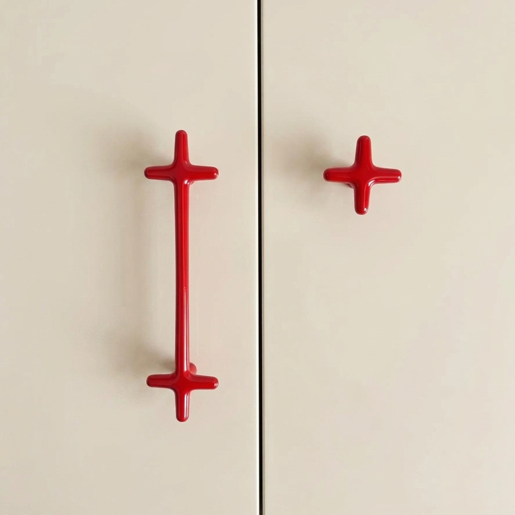 Rounded Cross-Shaped Cabinet Pull & Knob Set – Modern Colorful Drawer Hardware for Kitchen Cupboards, Dresser Handles, Furniture Knobs & | Thomler
