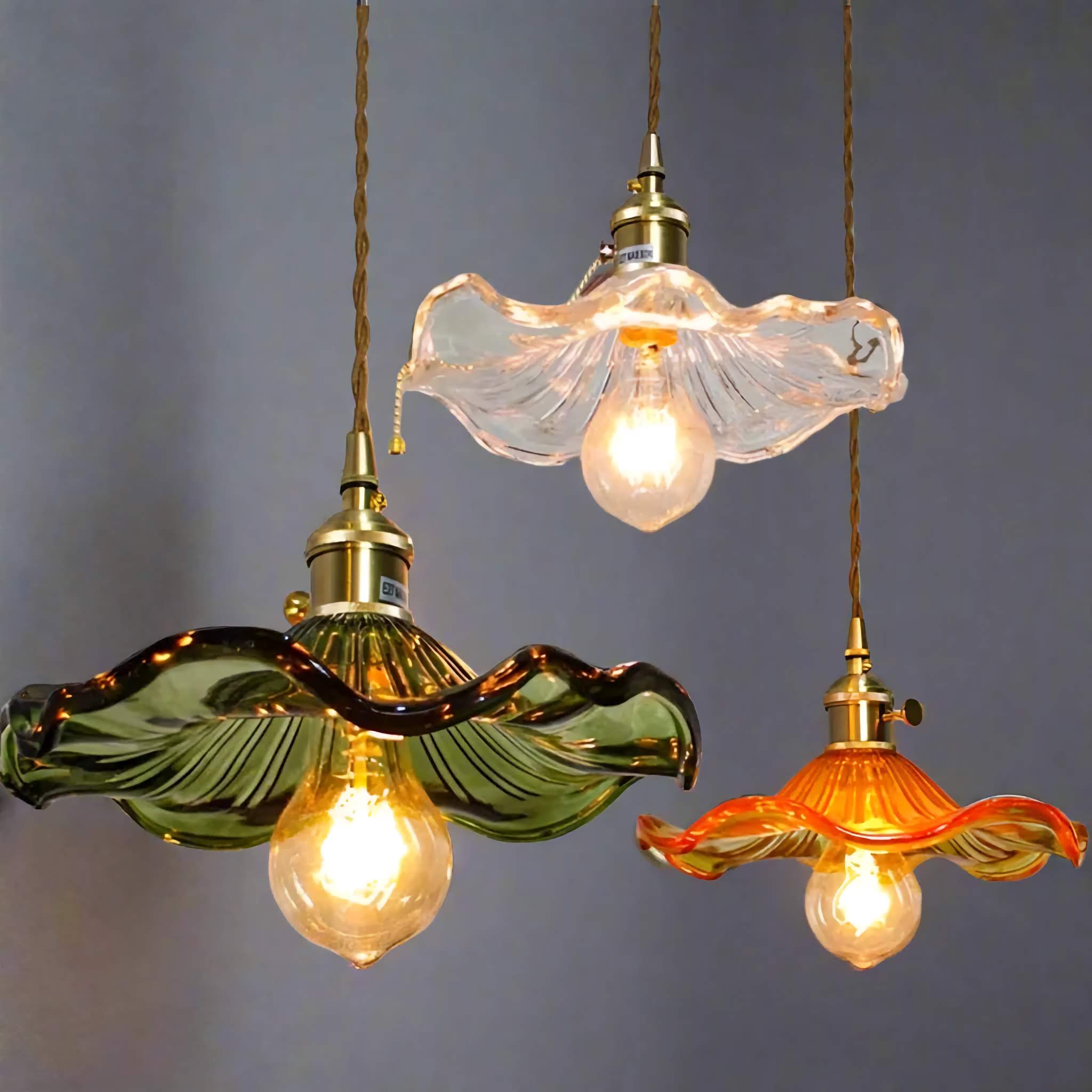 Pendant Light Glass 25.0 cm Orange E27 Kitchen Island Dining Room Vintage Hanging Ceiling Lamp | Thomler