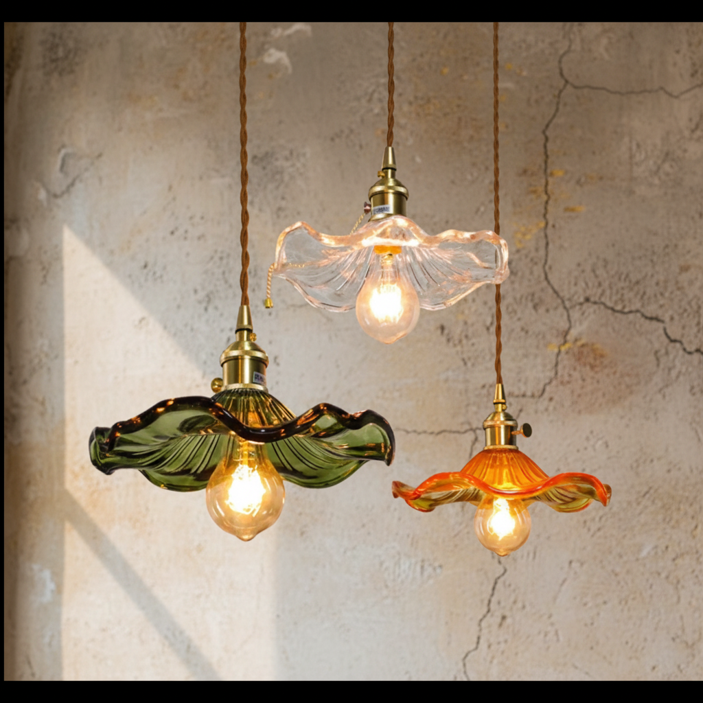 Pendant Light Glass 25.0 cm Orange E27 Kitchen Island Dining Room Vintage Hanging Ceiling Lamp | Thomler