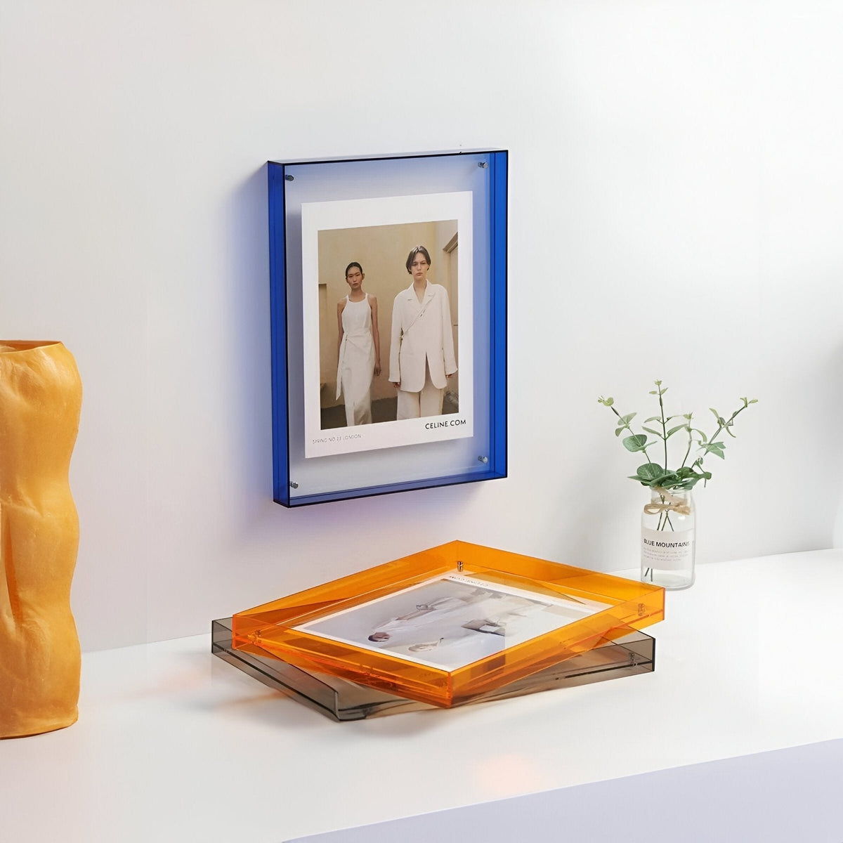 Clear Acrylic Photo Frame Stand with Modern Minimalist Design for Desktop & Wall Display | Thomler