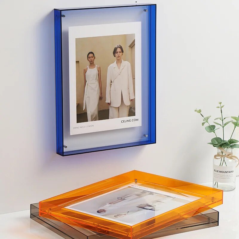 Translucent Acrylic Picture Frame with Vibrant Color Tint for Desktop & Wall Display | Modern Photo Holder for 4x6 5x7 6x8 8x10 Prints | Thomler