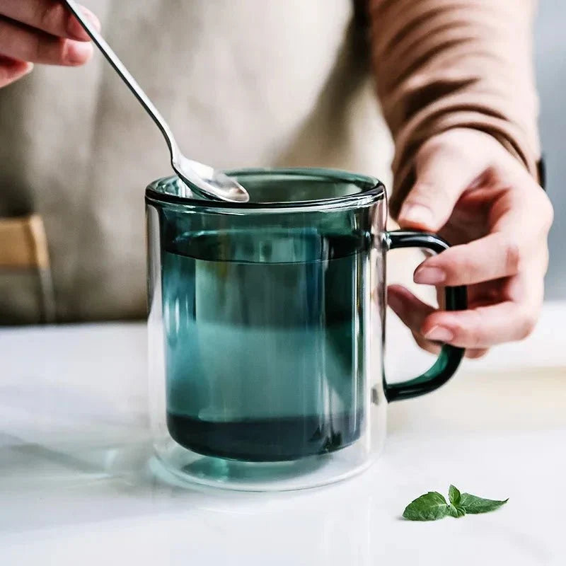 Glass Coffee Cup with Thermal Insulation & Comfortable Handle | Thomler