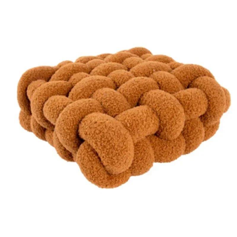 Twisted Plush Throw Pillow with Cotton Fill – Soft Sculptural Accent for Couch, Bed & Kids Room | Thomler