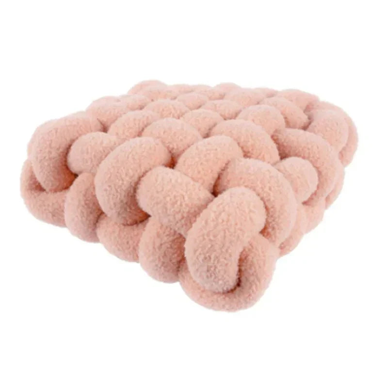 Twisted Plush Throw Pillow with Cotton Fill – Soft Sculptural Accent for Couch, Bed & Kids Room | Thomler