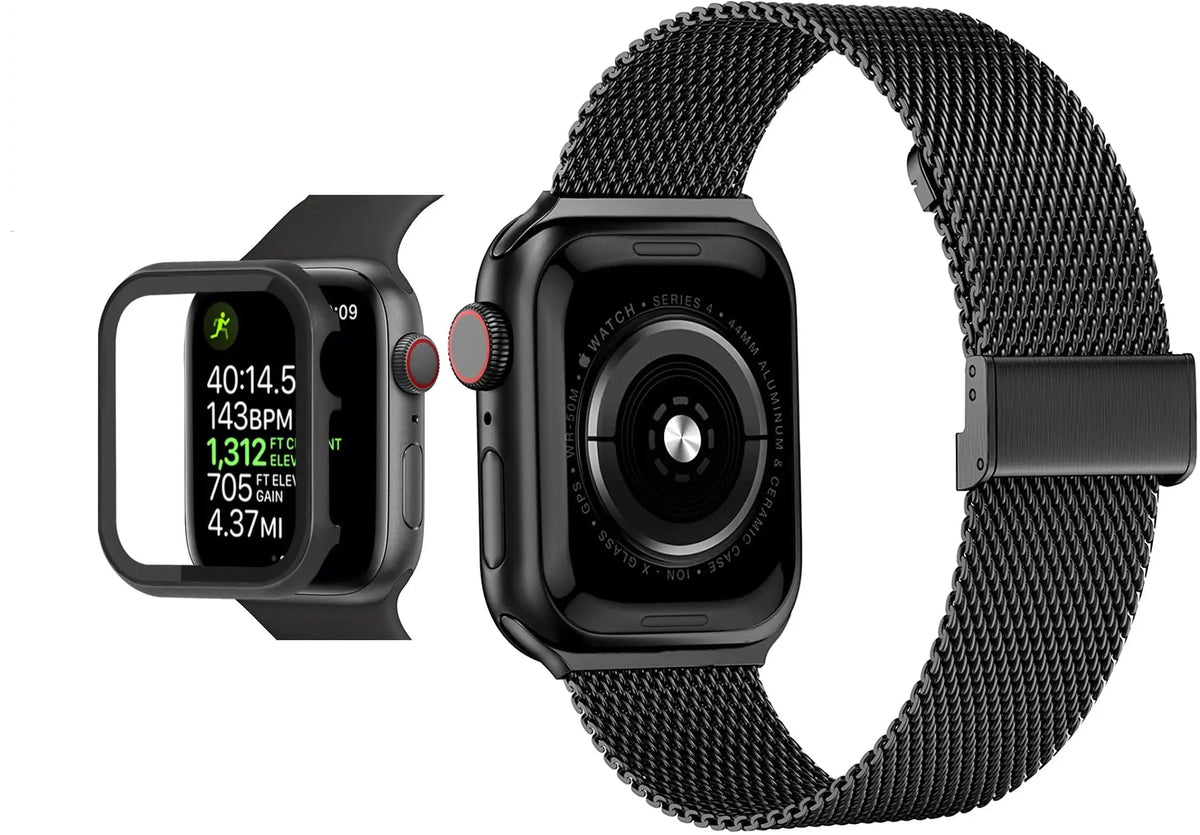 Reinforced Metal Armor Shell with Built-In Hardened Glass Display Shield for 40mm & 44mm Series 4/5/6, 38mm & 42mm Series 1/2/3 | Thomler