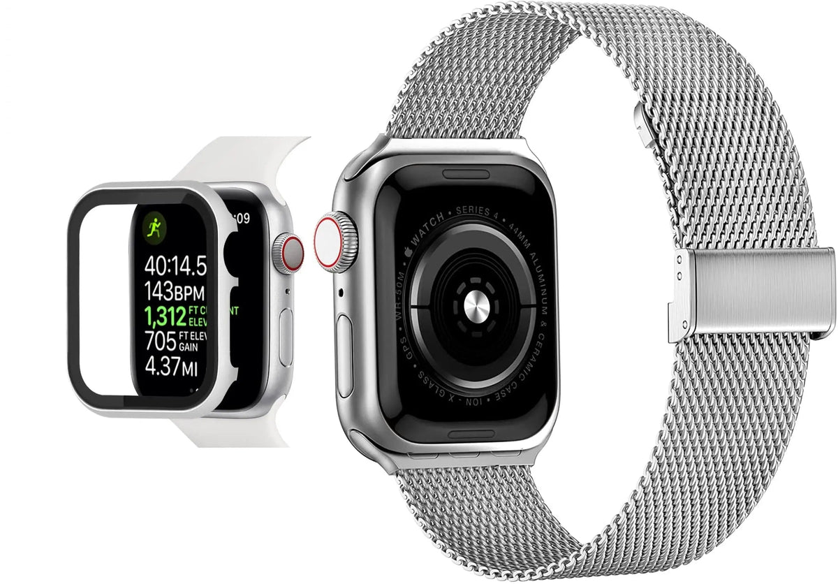 Reinforced Metal Armor Shell with Built-In Hardened Glass Display Shield for 40mm & 44mm Series 4/5/6, 38mm & 42mm Series 1/2/3 | Thomler