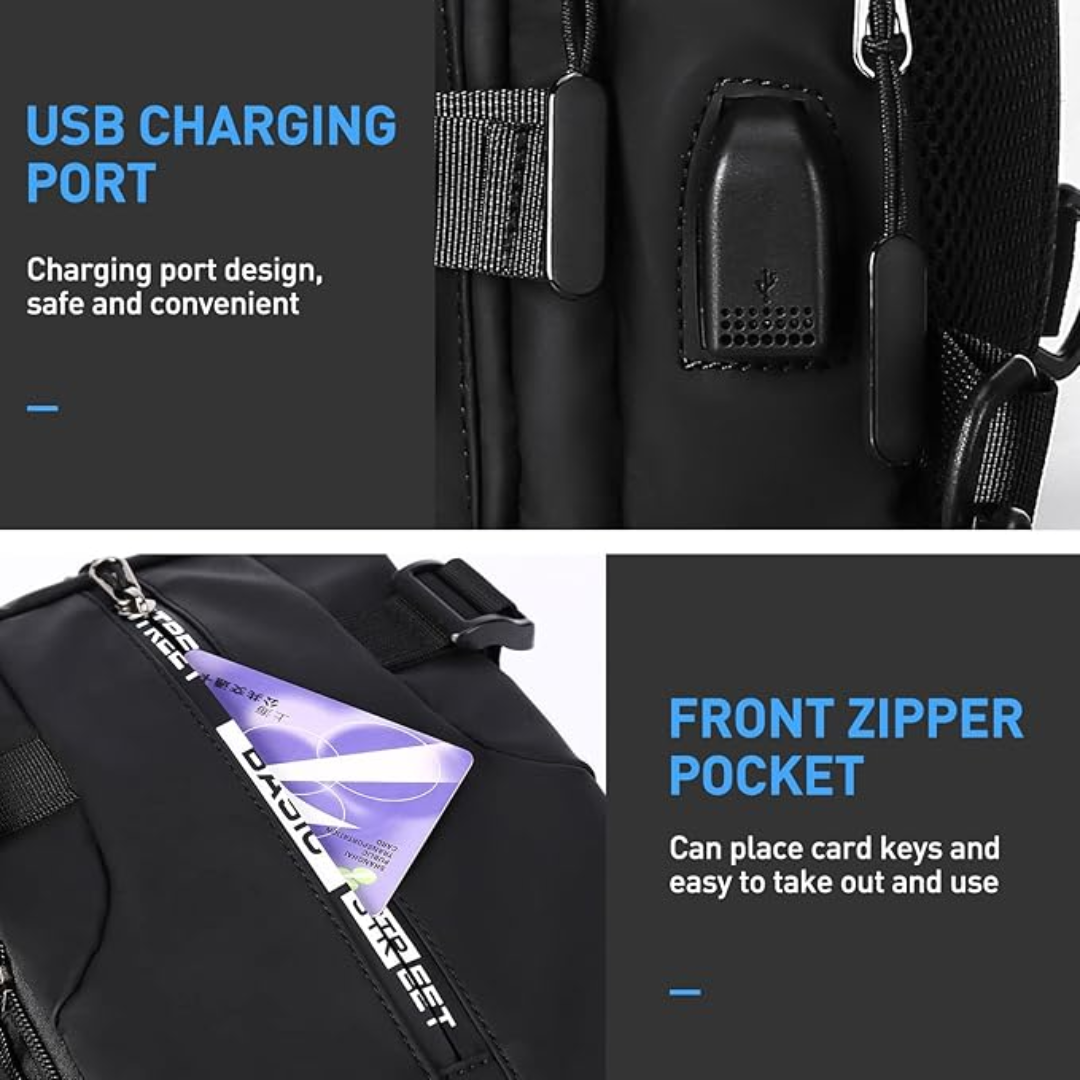 Lightweight Nylon Sling Bag Shoulder Pack for Hiking Travel Cycling Daily Outings Crossbody Chest Carry Organized Storage Multiple Pockets | Thomler