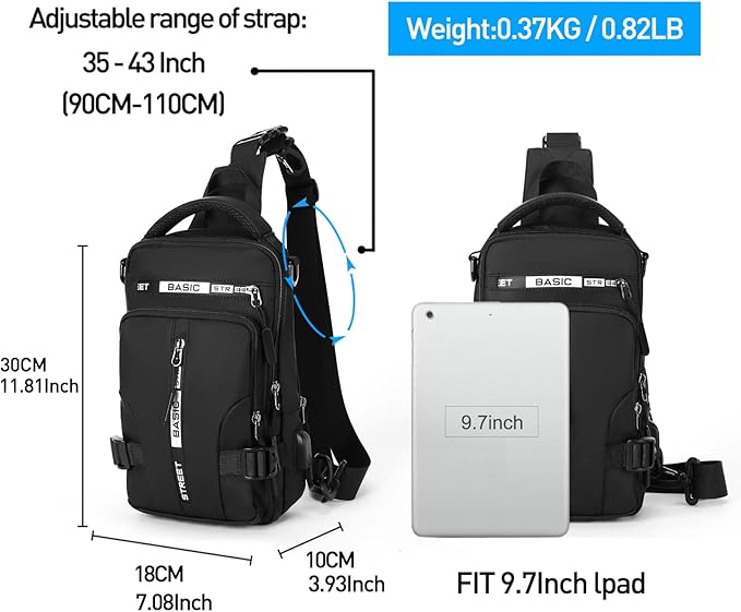 Lightweight Nylon Sling Bag Shoulder Pack for Hiking Travel Cycling Daily Outings Crossbody Chest Carry Organized Storage Multiple Pockets | Thomler