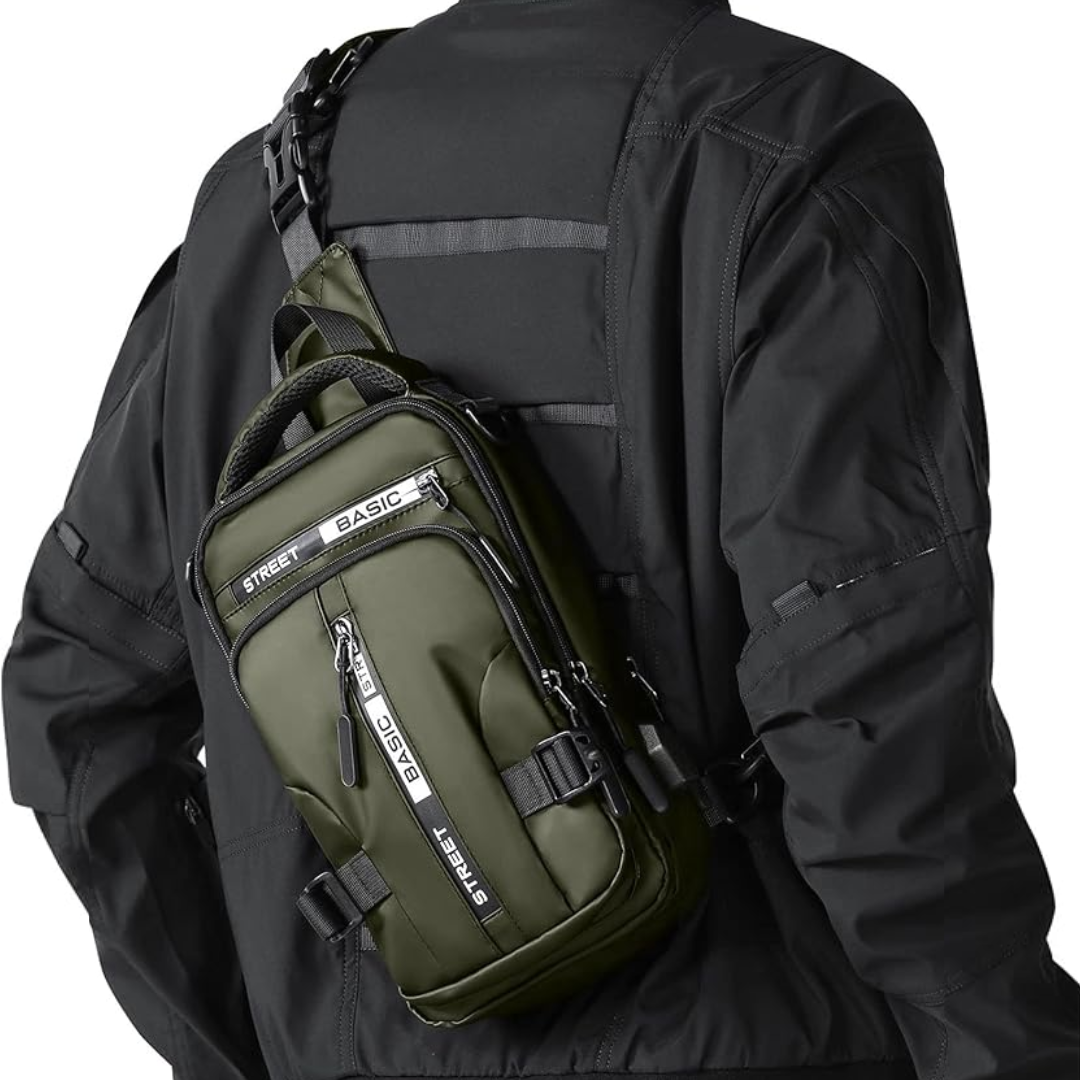 Lightweight Nylon Sling Bag Shoulder Pack for Hiking Travel Cycling Daily Outings Crossbody Chest Carry Organized Storage Multiple Pockets | Thomler