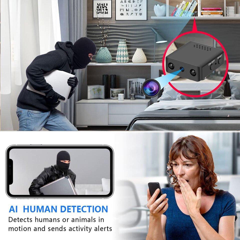 Mini Security Camera WiFi 1080P HD Indoor Wireless Surveillance Cam Night Vision Audio Wide Angle Monitoring Home Office Nanny Pet Baby | Thomler