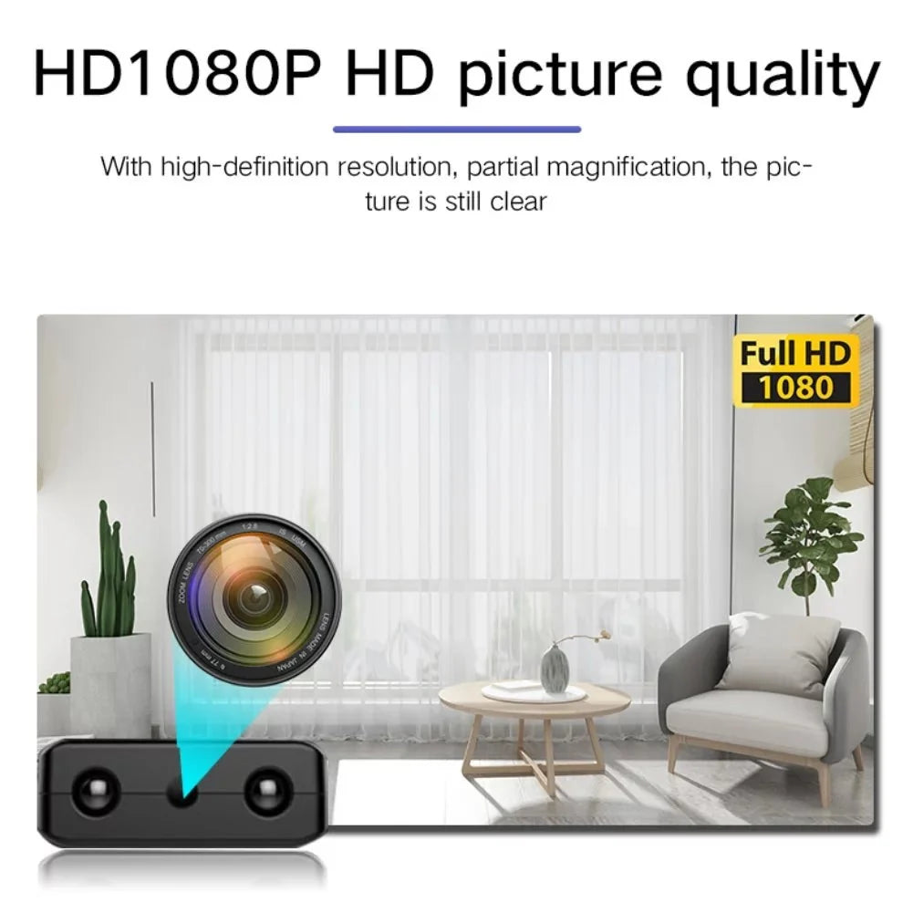 Mini Security Camera WiFi 1080P HD Indoor Wireless Surveillance Cam Night Vision Audio Wide Angle Monitoring Home Office Nanny Pet Baby | Thomler