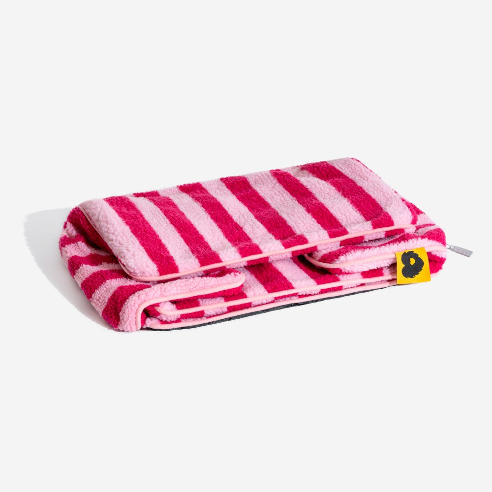 Plush Pet Couch with Washable Cover - Dual-Layer Cushioned Lounger for Dogs & Cats - Striped Fleece Nap Spot | Thomler