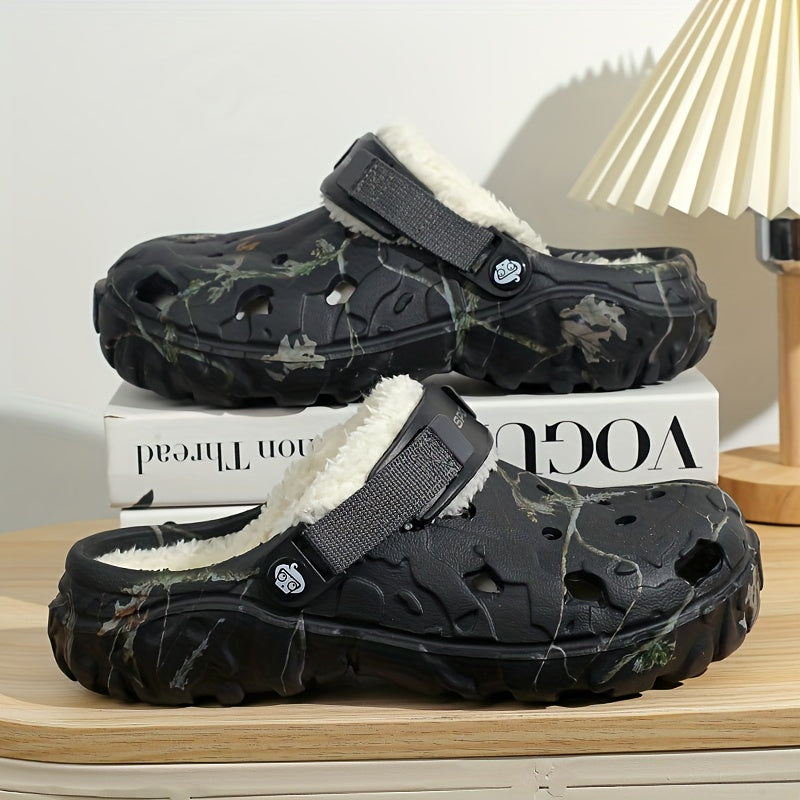 Lined Winter Clogs with Removable Fur Lining for Men & Women | Indoor Outdoor Slip-On House Shoes EVA Non-Slip Footwear | Thomler