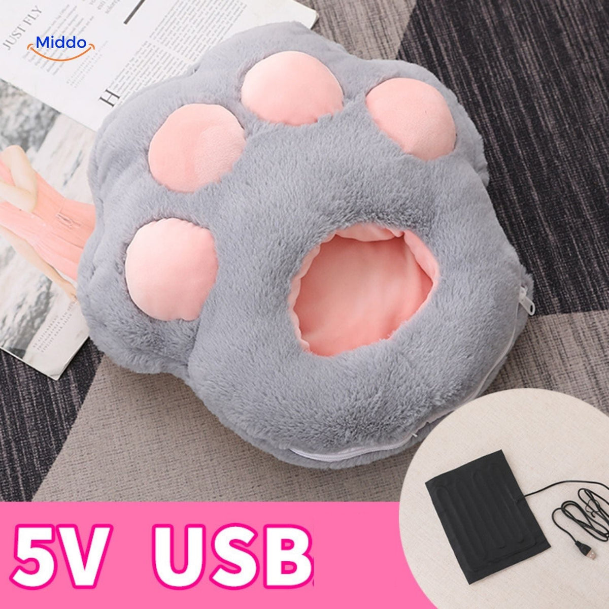 Heated Foot Warmer Slippers with USB Power – Soft Plush Cushion for Cold Feet, Home Office & Desk Use | Thomler