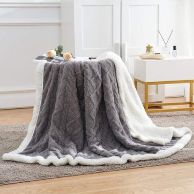 Plush Sherpa Weighted Throw Blanket with Glass Bead Fill for Better Sleep & Stress Relief | Thomler