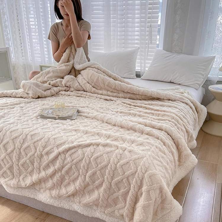 Plush Sherpa Weighted Throw Blanket with Glass Bead Fill for Better Sleep & Stress Relief | Thomler
