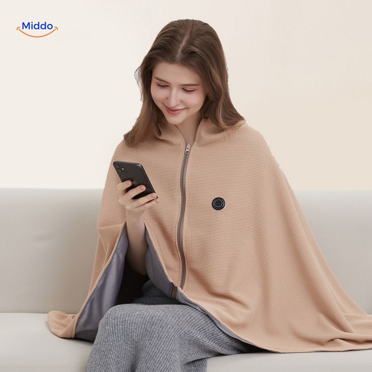 USB Powered Graphene Heated Throw Blanket with 3 Temperature Settings for Indoor & Outdoor Use | Thomler