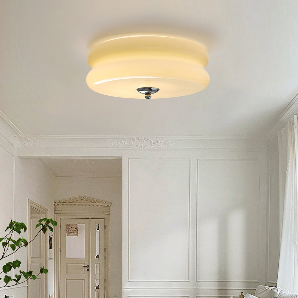 Ceiling Light Glass Metal 13.0 cm Round LED Bedroom Living Room Dining Room Adjustable Light Colours | Thomler