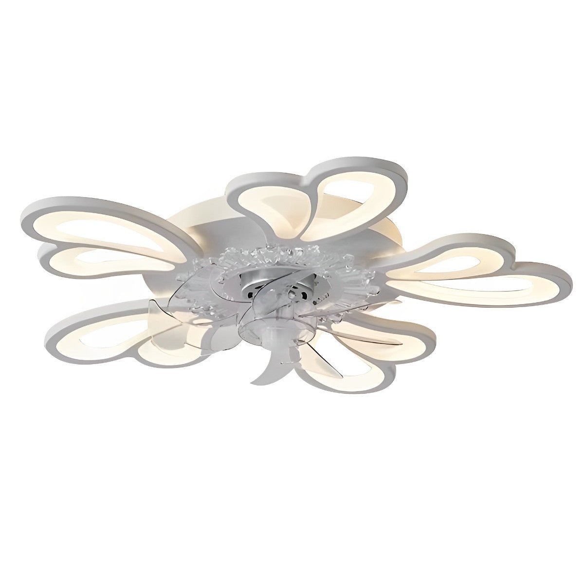 Ceiling Fan Acrylic LED 89.0 cm Black White Bedroom Living Room Flush Mount Lighting With Remote Control | Thomler