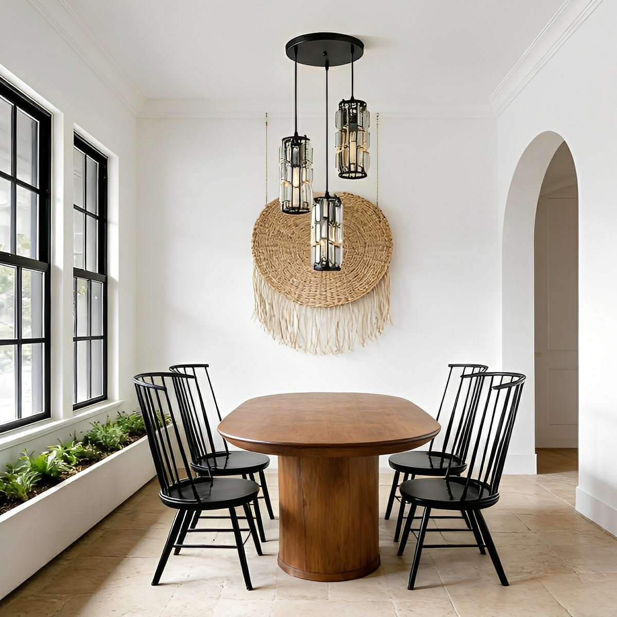 Pendant Light Crystal Glass E27 10.0 cm Adjustable Kitchen Island Dining Room Hanging Ceiling Lamp Industrial Retro | Thomler