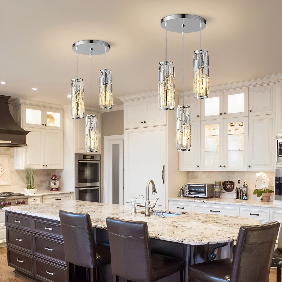 Pendant Light Crystal Glass E27 10.0 cm Adjustable Kitchen Island Dining Room Hanging Ceiling Lamp Industrial Retro | Thomler