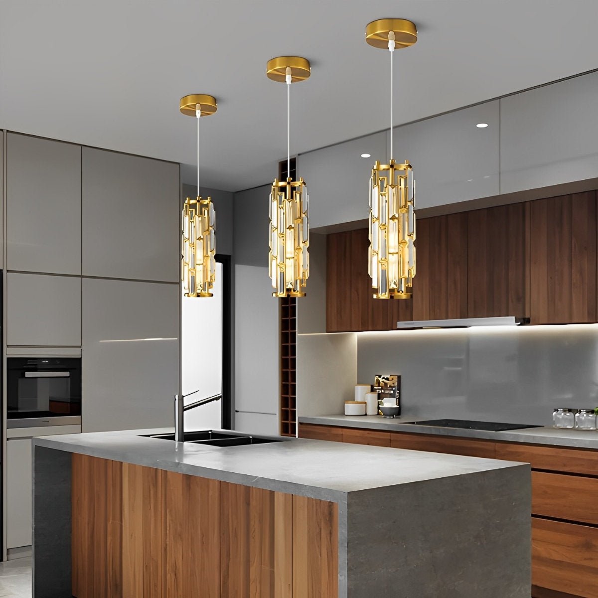 Pendant Light Crystal Glass E27 10.0 cm Adjustable Kitchen Island Dining Room Hanging Ceiling Lamp Industrial Retro | Thomler