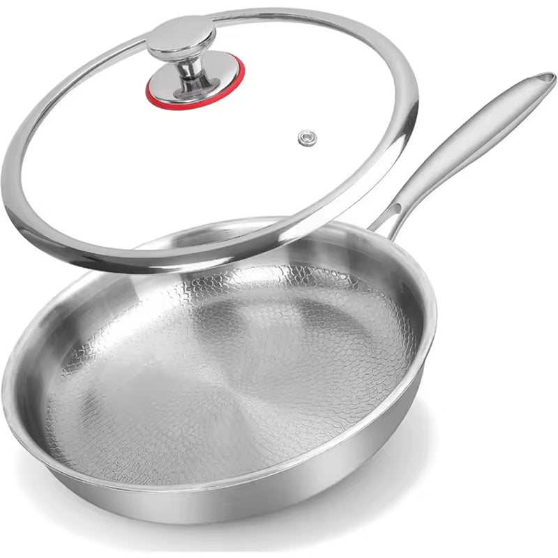 Titanium Skillet with Textured Surface for Gas Electric Induction Stovetops Oven Safe Metal Utensil Friendly Chemical Free Cookware | Thomler